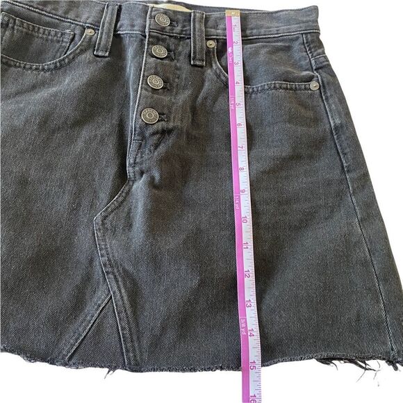 Madewell Black Rigid Denim A Line Mini Skirt Sz 25 - Picture 6 of 9